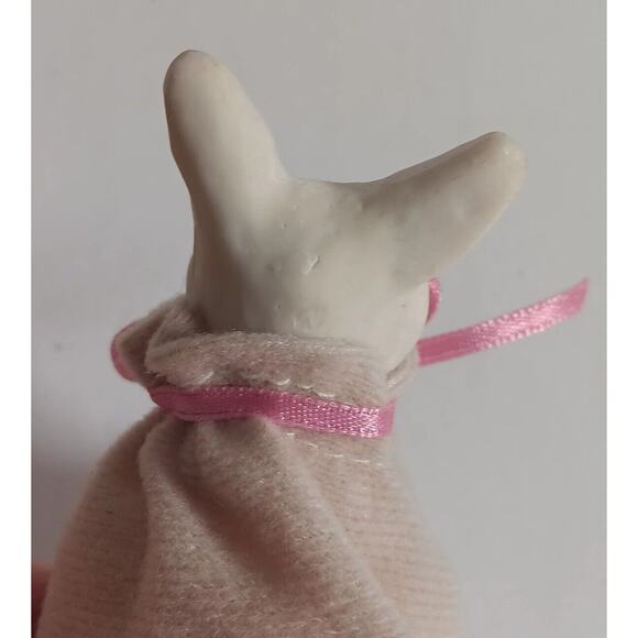 Lot of 3 Overly Raker Finger Puppet Ceramic Face Bunny Rabbit Pouch - Picture 9 of 10